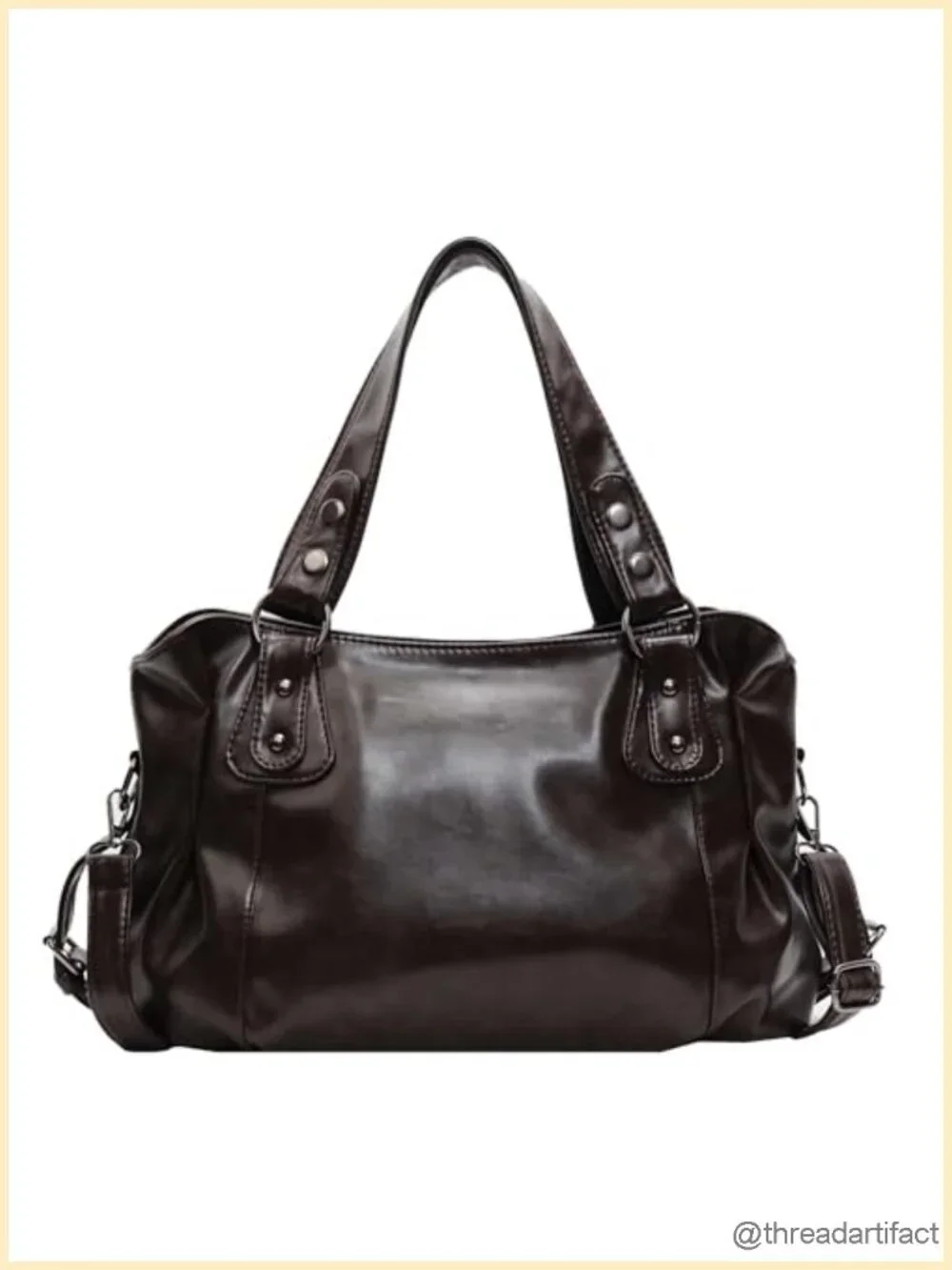 Vintage Faux Leather Hobo Shoulder Bag Large Capacity Crossbody Purse
